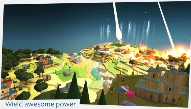 Démonstration de "pouvoir". ici, une météorite tombe du ciel