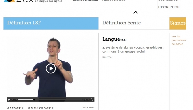 Extrait d'une défintion du dictionnaire en ligne Elix.