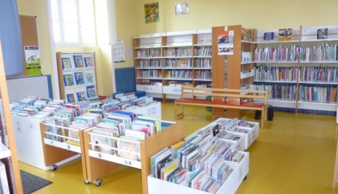 espace collections avec des bacs et rayonnages