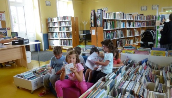 espace des collections centré sur les bacs d'albums