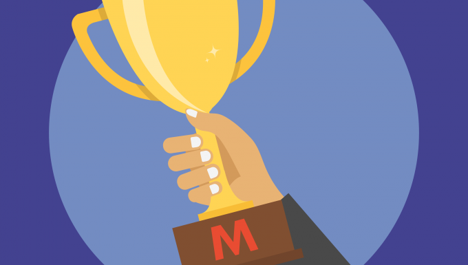 Y'a pas que les grands prix Illustration d'une main portant un trophée.