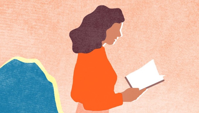Le Book Club. Tous droits réservés. Illustration d'une femme lisant un livre.
