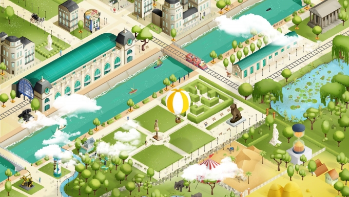 Les Petits M'O. Tous droits réservés. Carte illustrée des alentours du Musée d'Orsay et du Musée de l'Orangerie.