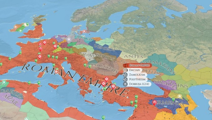 Chronas. Tous droits réservés. Extrait d'une carte de la plateforme.