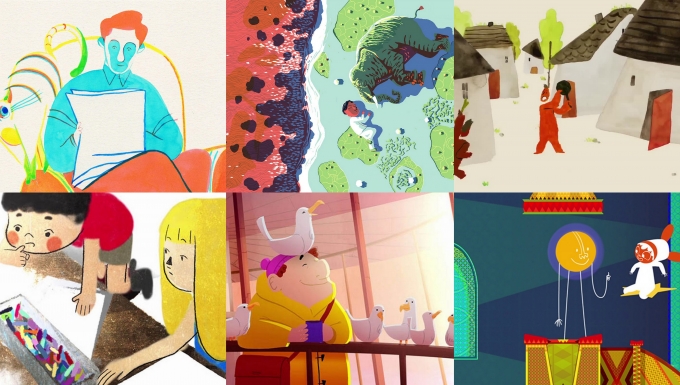 Montage d'extraits de courts-métrages d'animation. 