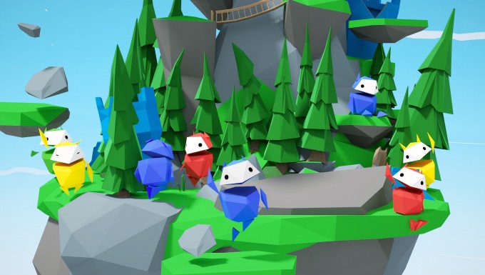 Interland - Google - Tous droits réservés Les héros d'Interland, de petits personnages faits de polygones de couleurs
