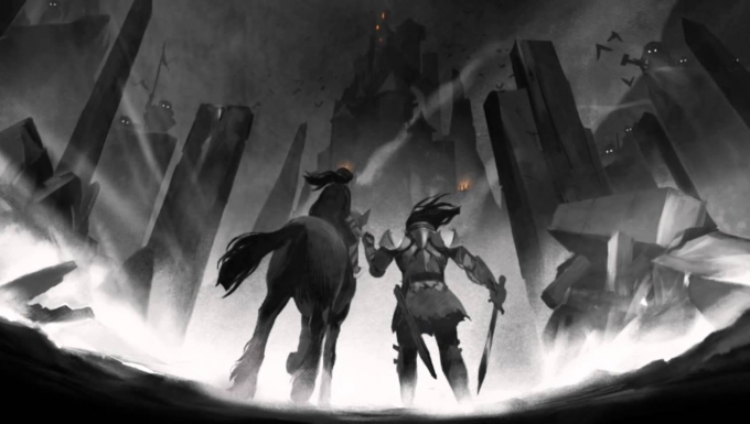A Blind Legend. Tous droits réservés. Visuel extrait du jeu vidéo mettant en scène le héros Edward Blake, le chevalier aveugle et sa fille Louise.