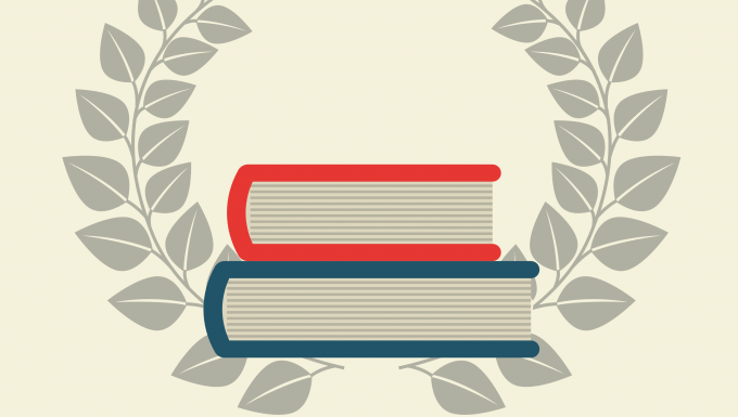 CC-BY-SA -Fond vecteur créé par gstudioimagen Dessin d'une pile de livre entourée d'une couronne romaine