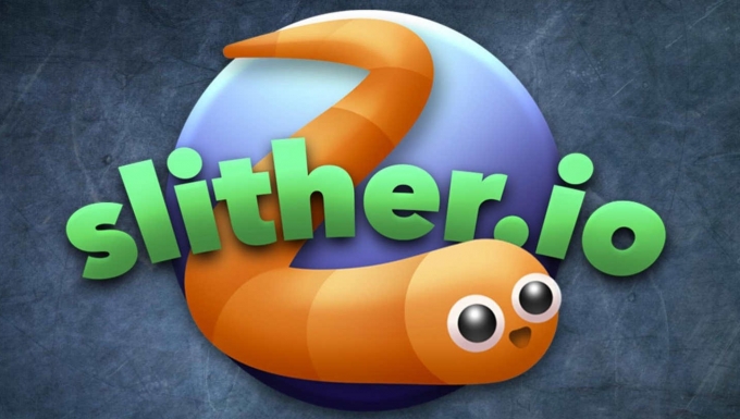 Slither.io - tous droits réservés Un petit ver de terre orange aux allures de cartoon