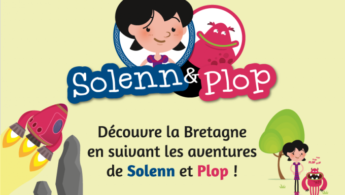 Solenn & Plop. Tous droits réservés. Vignette en couleur présenantn les deux personnages de la websérie : une petite fille et eun extraterrestre.