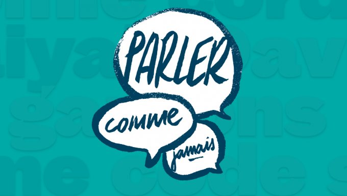 Parler comme jamais. Tous droits réservés. Illustration de bulles de dialogues de type BD.