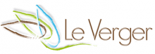 Logo très stylisée de la ville, peu figuratif. De couleurs bleu, vert et marron