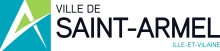 Logo de la ville. À gauche du nom se trouve une lettre A stylisée, entourée de bleu et vert
