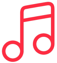 Pictogramme rose représentant une note de musique