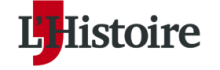 Logo L'Histoire : lettres stylisées noires sur fond blanc et rouge.