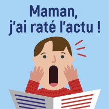 Illustration d'un enfant surpris à la lecture d'un journal.