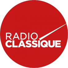 Logo Radio classique : lettres stylisées blanches sur un cercle de couleur rouge