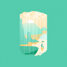 Illustration abstraite d'une pierre de Tourmaline.