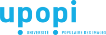 Logo UPOPI : lettres stylisées bleu ciel sur fond blanc.