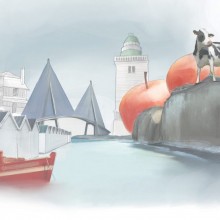 Illustration d'un paysage normand.