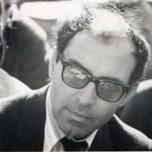 portrait en noir et blanc de Jean-Luc Godard en 1968