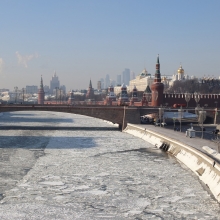 Panorama de Moscou sous la neige